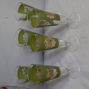 FEDERAL Green Vintage Champagne Glass‎